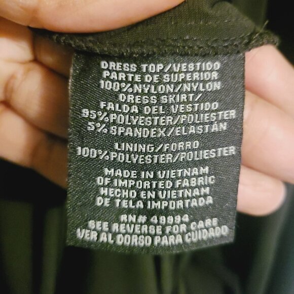 R&M Richards | Black & Taupe Lace Rouched Waist Cocktail Dress (Size 18W) - Picture 5 of 16